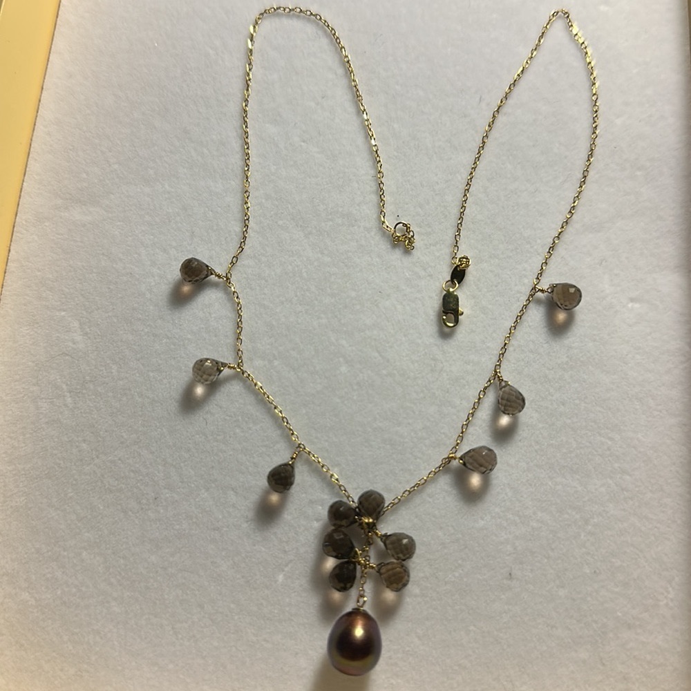 14 K gold necklace and matching earrings